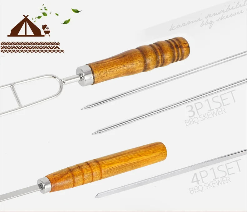 Korean outdoor bbq barbecue needle barbecue fork barbecue