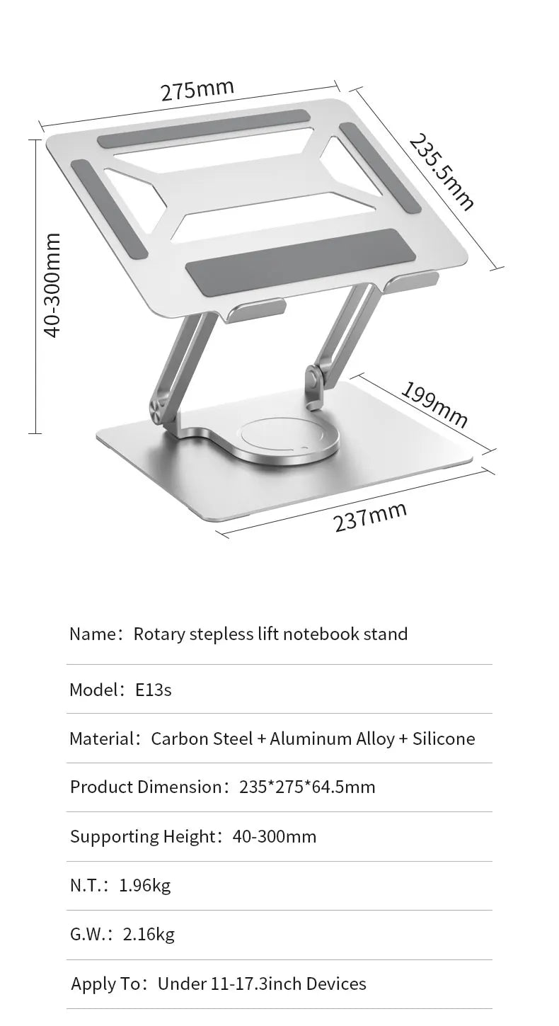 2022 ergonomic adjustable portable aluminum alloy laptop stand foldable metal laptop stand