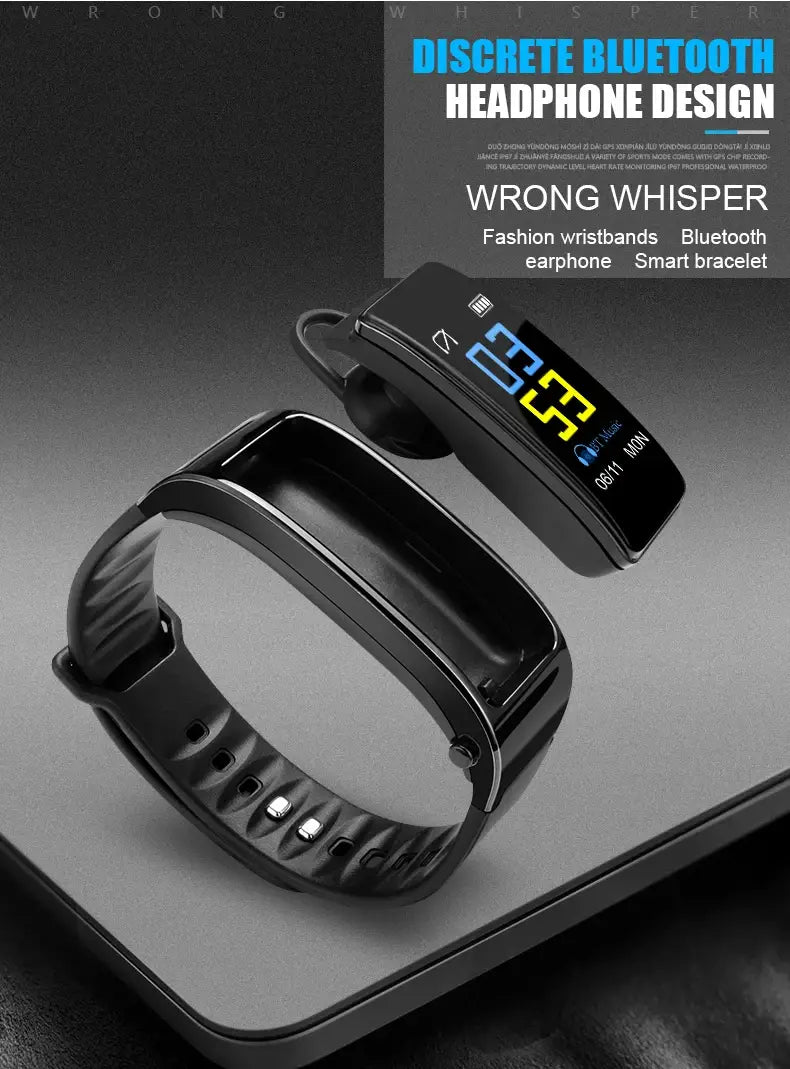 Y3 plus casque Bluetooth bracelet intelligent montre 2 en 1