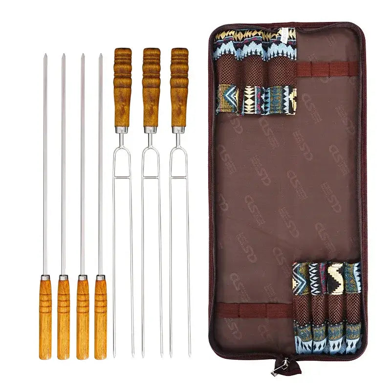 Korean outdoor bbq barbecue needle barbecue fork barbecue