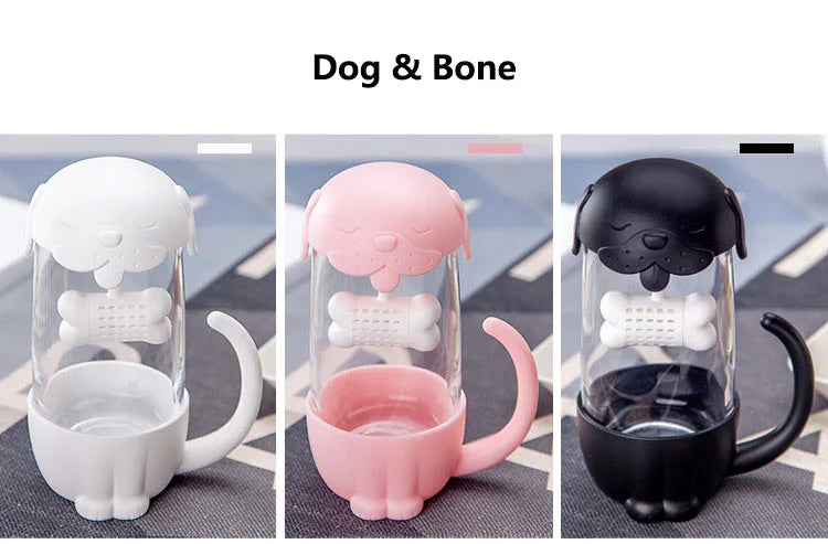 New style cute cat cups tea mug with fish infuser strainer