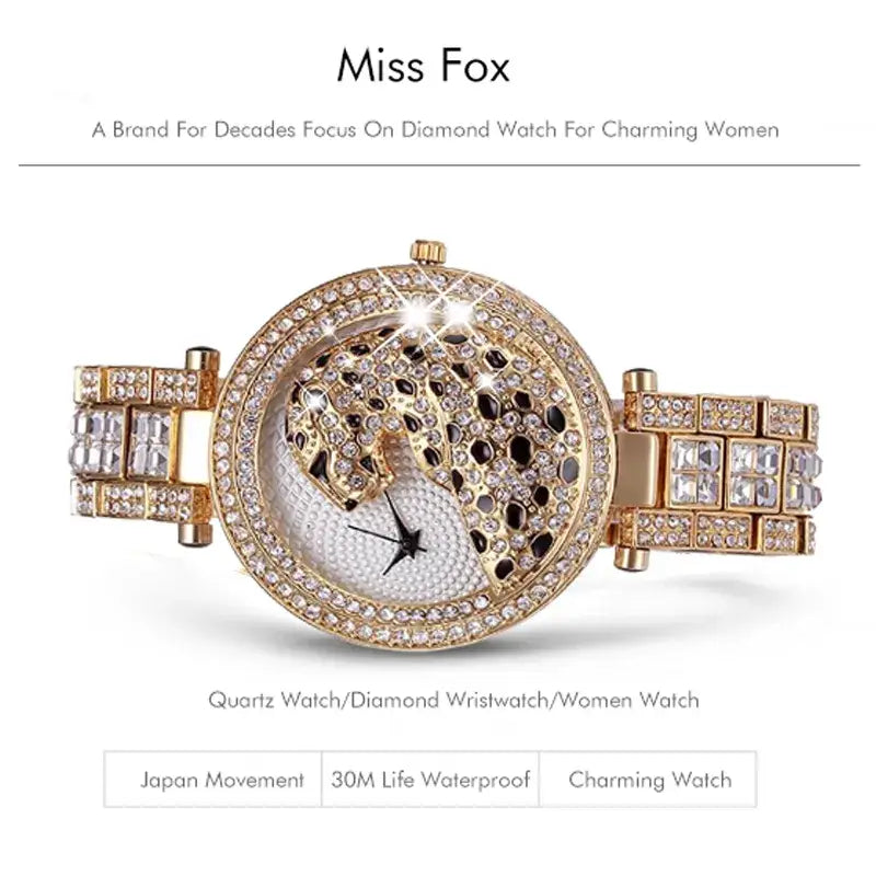 Missfox v227 women quartz watch fashion bling casual ladies