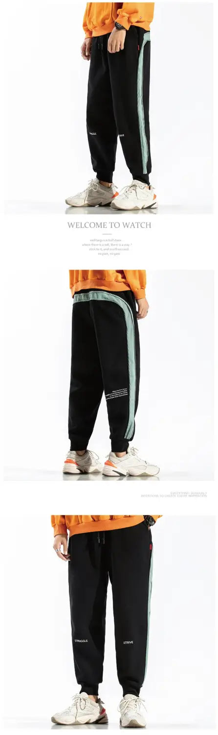 Side striped sweatpants men brand new jogger pants men