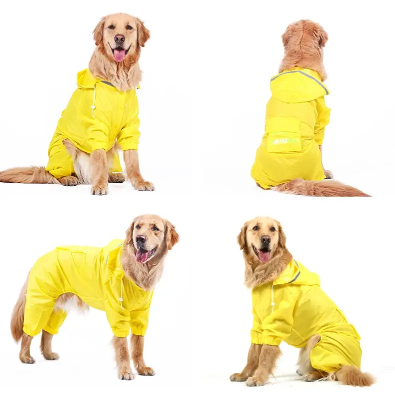 Dog raincoat jumpsuit rain coat for dogs pet cloak labrador