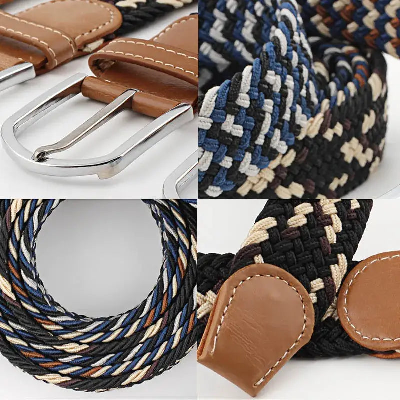 Women belt striped elastic men belt casual fashion jeans