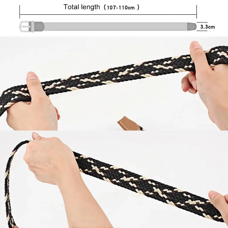 Women belt striped elastic men belt casual fashion jeans