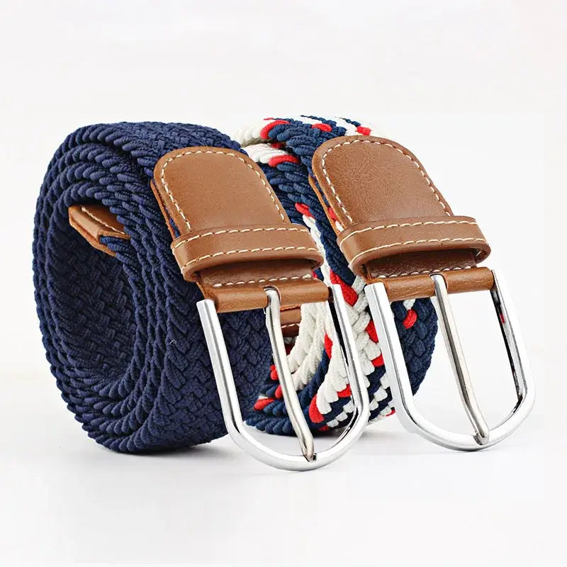 Women belt striped elastic men belt casual fashion jeans