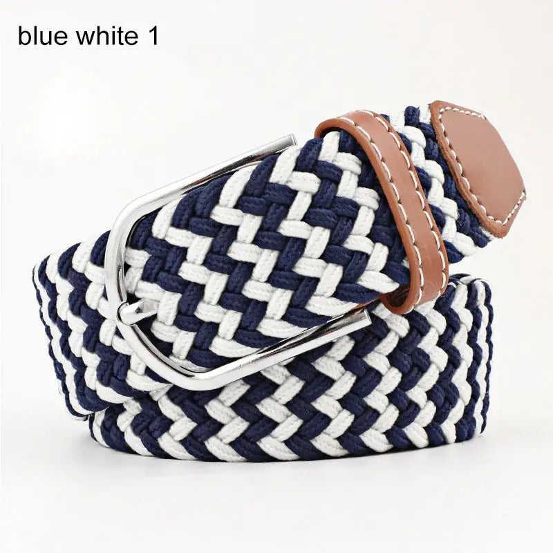 Women belt striped elastic men belt casual fashion jeans