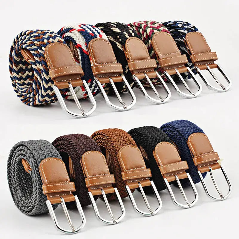 Women belt striped elastic men belt casual fashion jeans