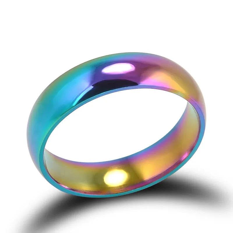 Men & women rainbow colorful ring