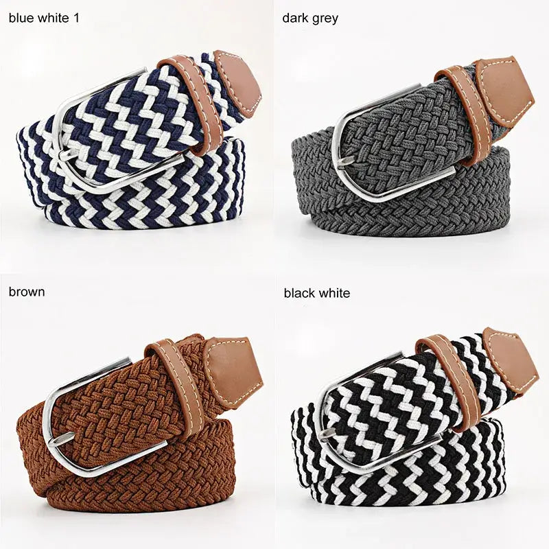 Women belt striped elastic men belt casual fashion jeans