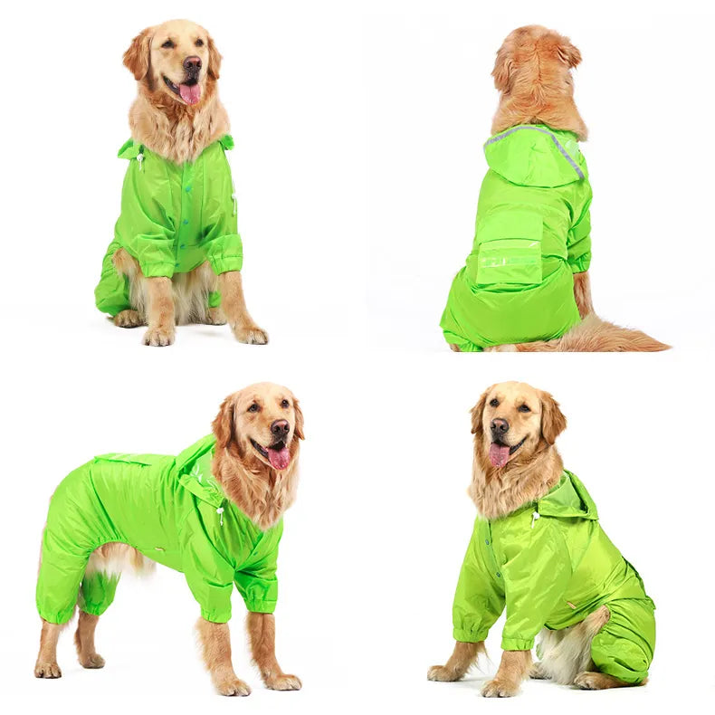 Dog raincoat jumpsuit rain coat for dogs pet cloak labrador