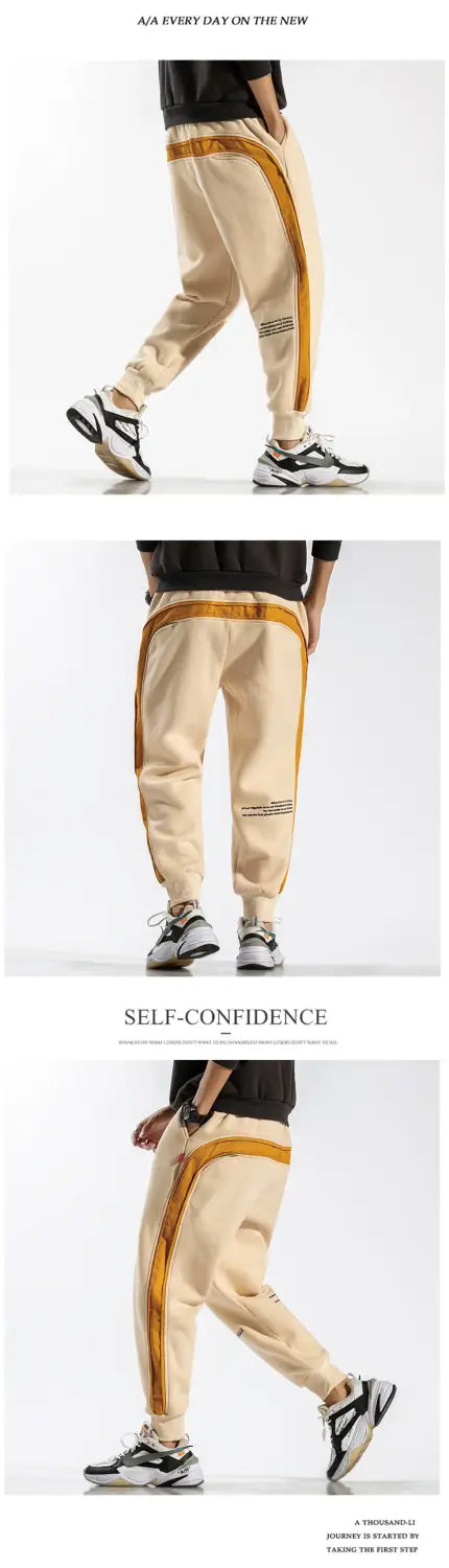 Side striped sweatpants men brand new jogger pants men