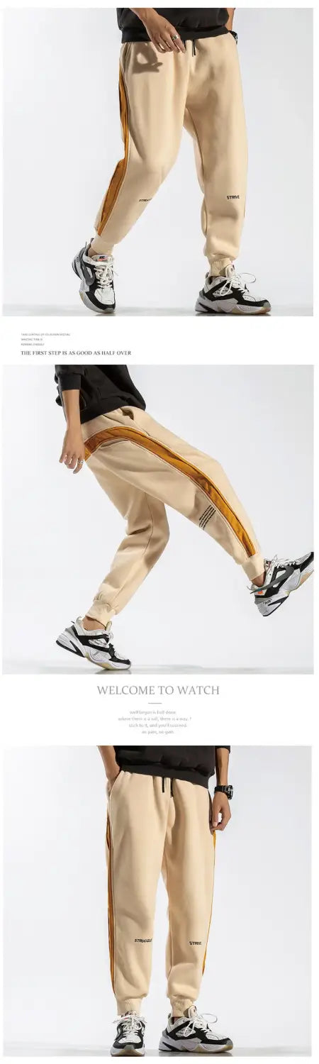 Side striped sweatpants men brand new jogger pants men