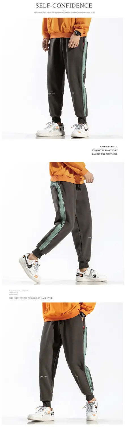 Side striped sweatpants men brand new jogger pants men