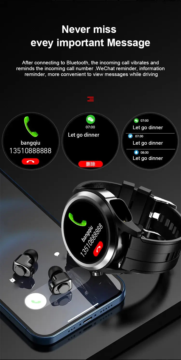 T10 headset sports bracelet 2-in-1 heart rate monitoring