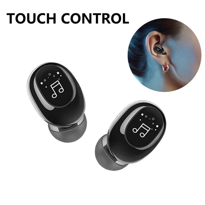 Invisible ture wireless earphone noise cancelling bluetooth