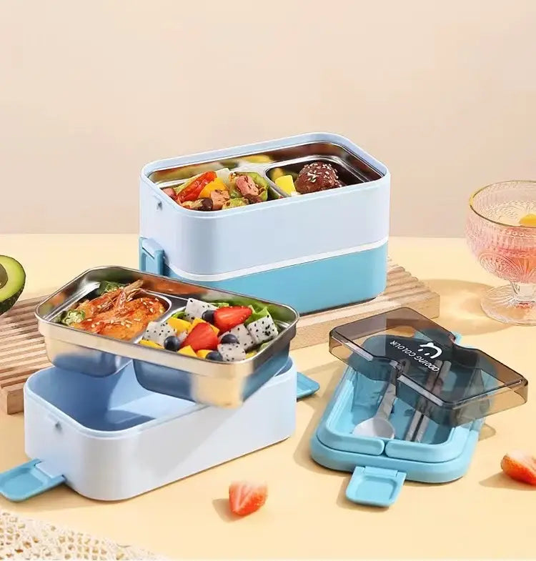 Boîte à bento à déjeuner en acier inoxydable 304, chauffage rapide et portable