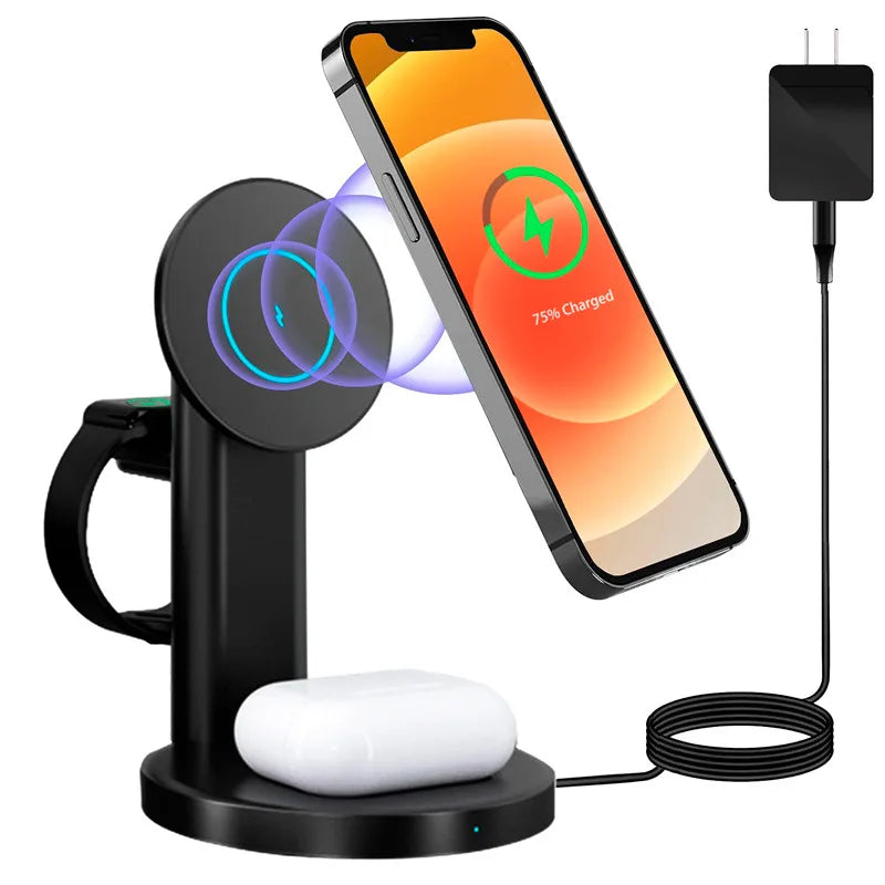 Magsafe magnetic 3 in 1 wireless charger stand 15w fast