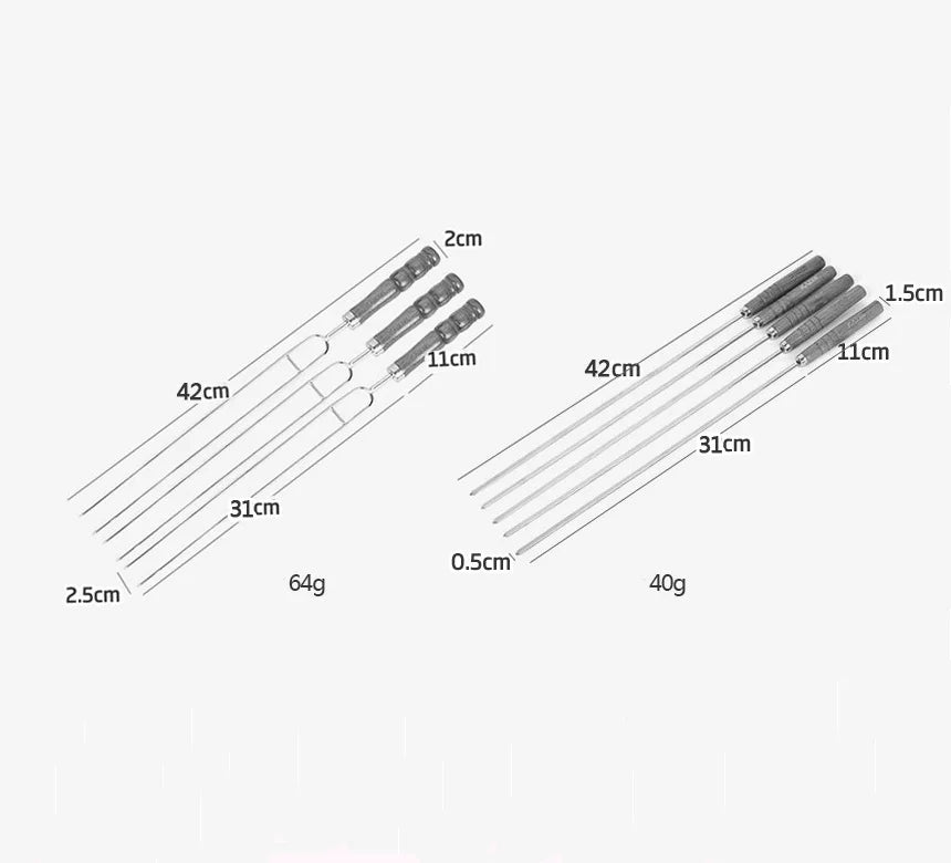 Korean outdoor bbq barbecue needle barbecue fork barbecue