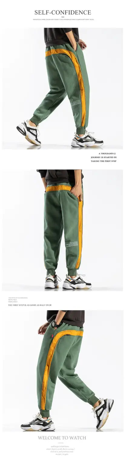 Side striped sweatpants men brand new jogger pants men