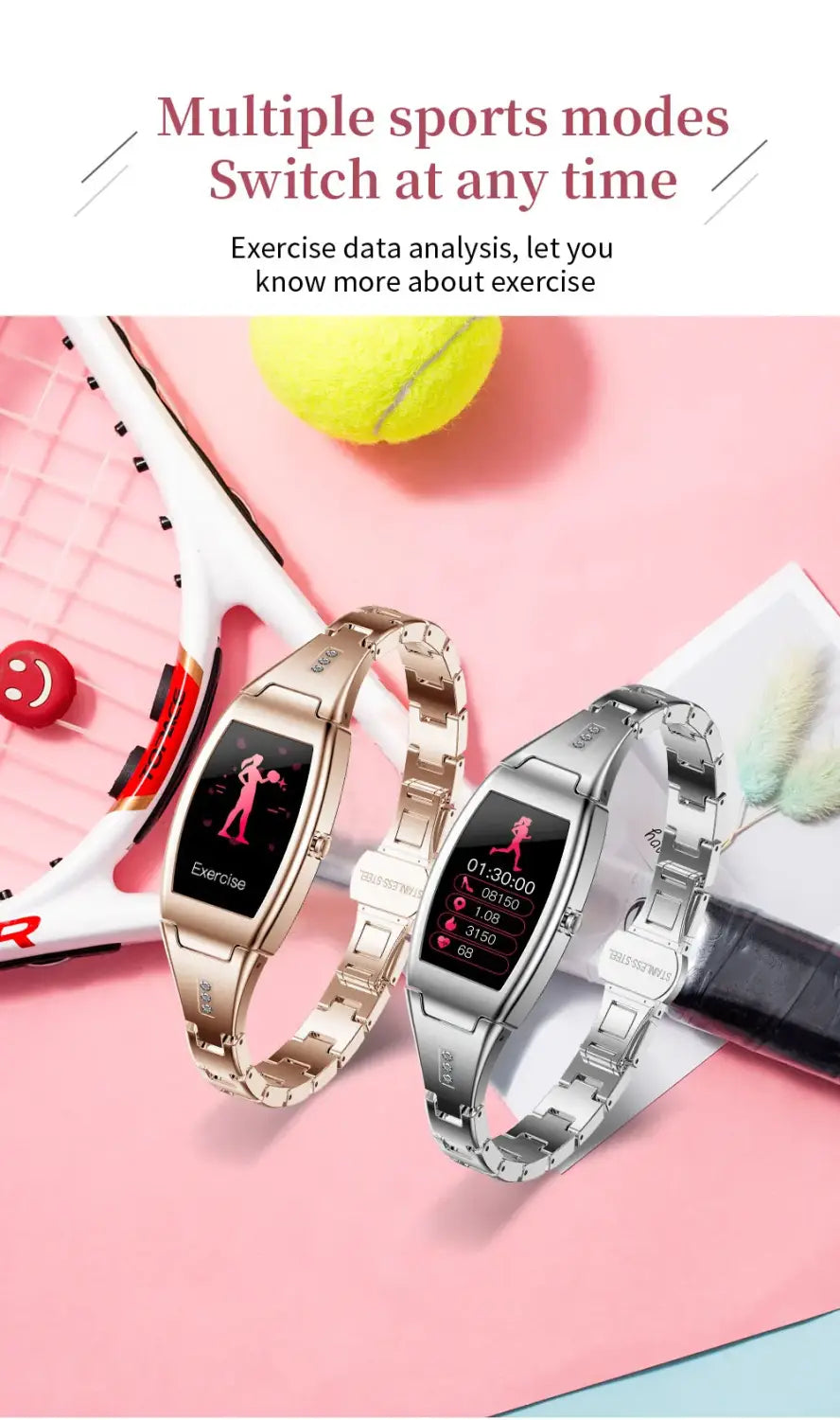 Mk26 montre intelligente femmes filles moniteur de fréquence cardiaque dame