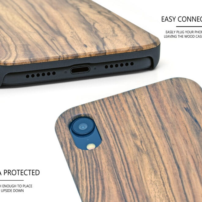 iPhone XR zebra wood case