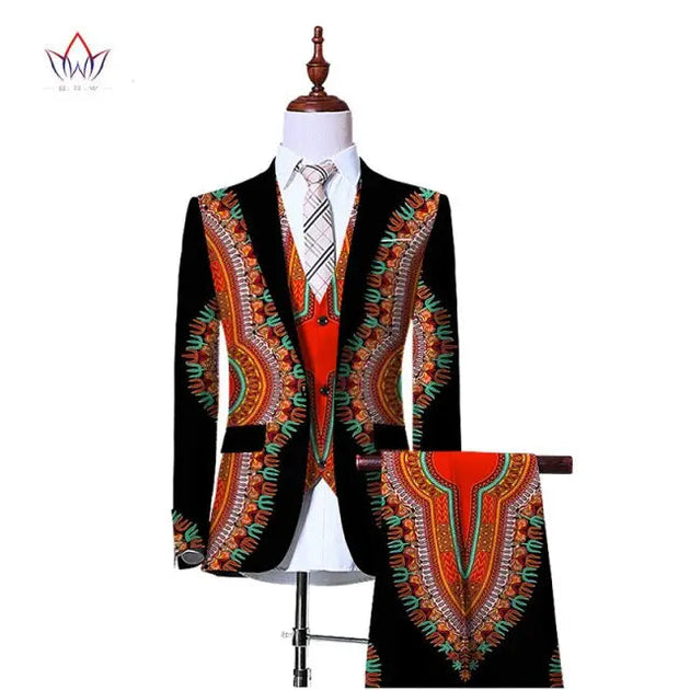 Men jacket+vest+pant suit 3 piece slim fit cowboy wedding men suit Nexellus