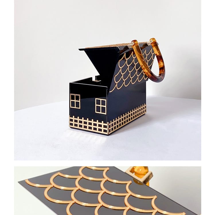 Box evening clutch bags women luxury designer acrylic handle