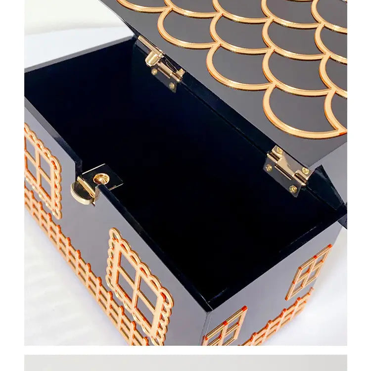 Box evening clutch bags women luxury designer acrylic handle