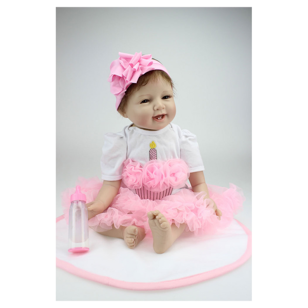 Pink princess skirt fashionable play house toy lovely simulation baby Nexellus