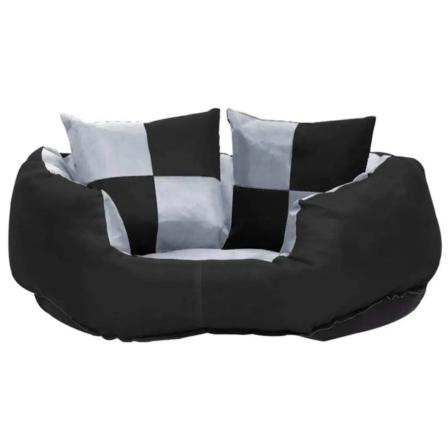 Reversible & washable dog cushion grey and black Nexellus