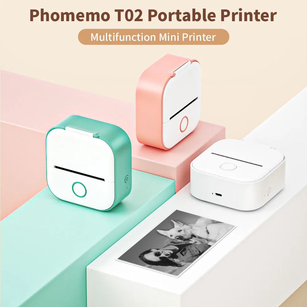 Phomemo – mini-imprimante thermique portable t02, mini étiquette de poche