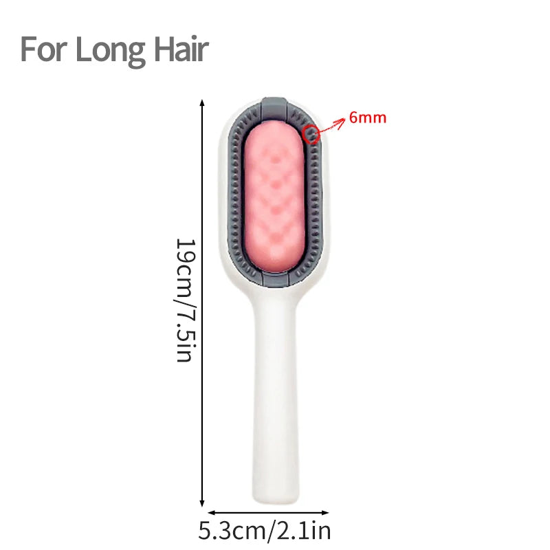 Self-cleaning pet grooming brush - dual-sided sticky comb