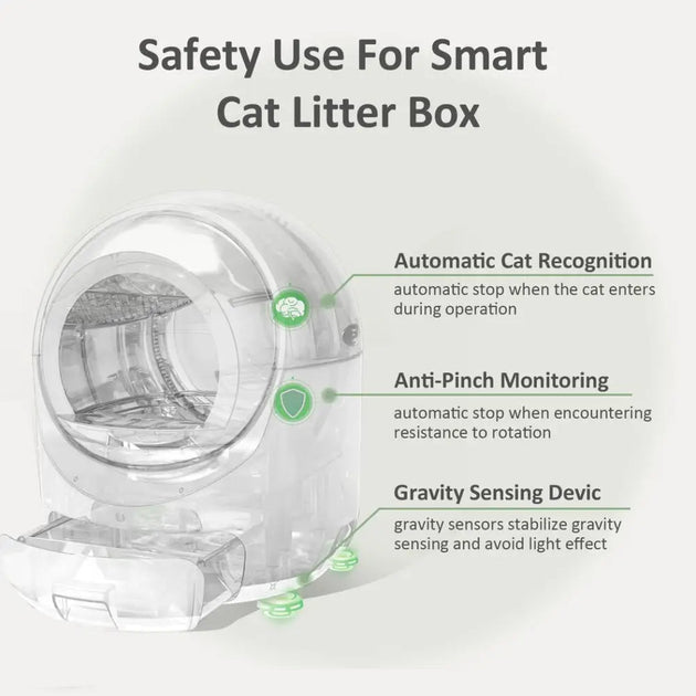 Self-cleaning cat litter box, automatic cat litter box for multiple Nexellus