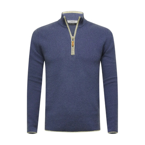 Vaqueros Gris Cashmere Jersey Con Cremallera Verbier De Punto Piqué