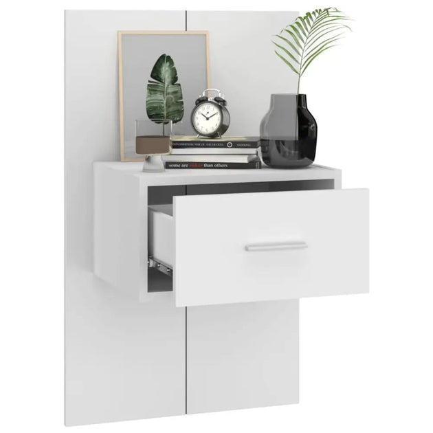 Wall-mounted bedside cabinet white Nexellus