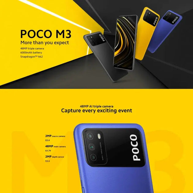 Xiaomi Poco M3 48mp Camera 4GB+64GB Face ID & fingerprint Nexellus