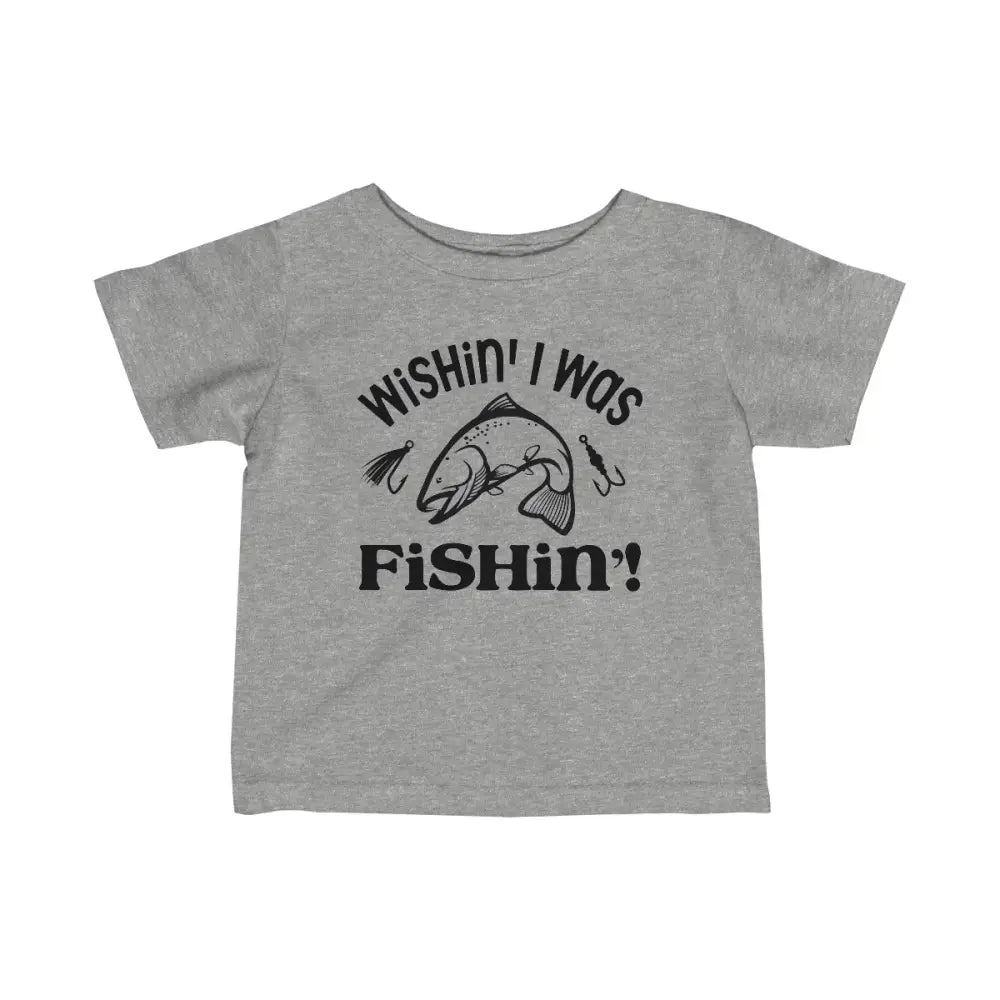 Adorable “wishin’ i was fishin’” infant fine jersey