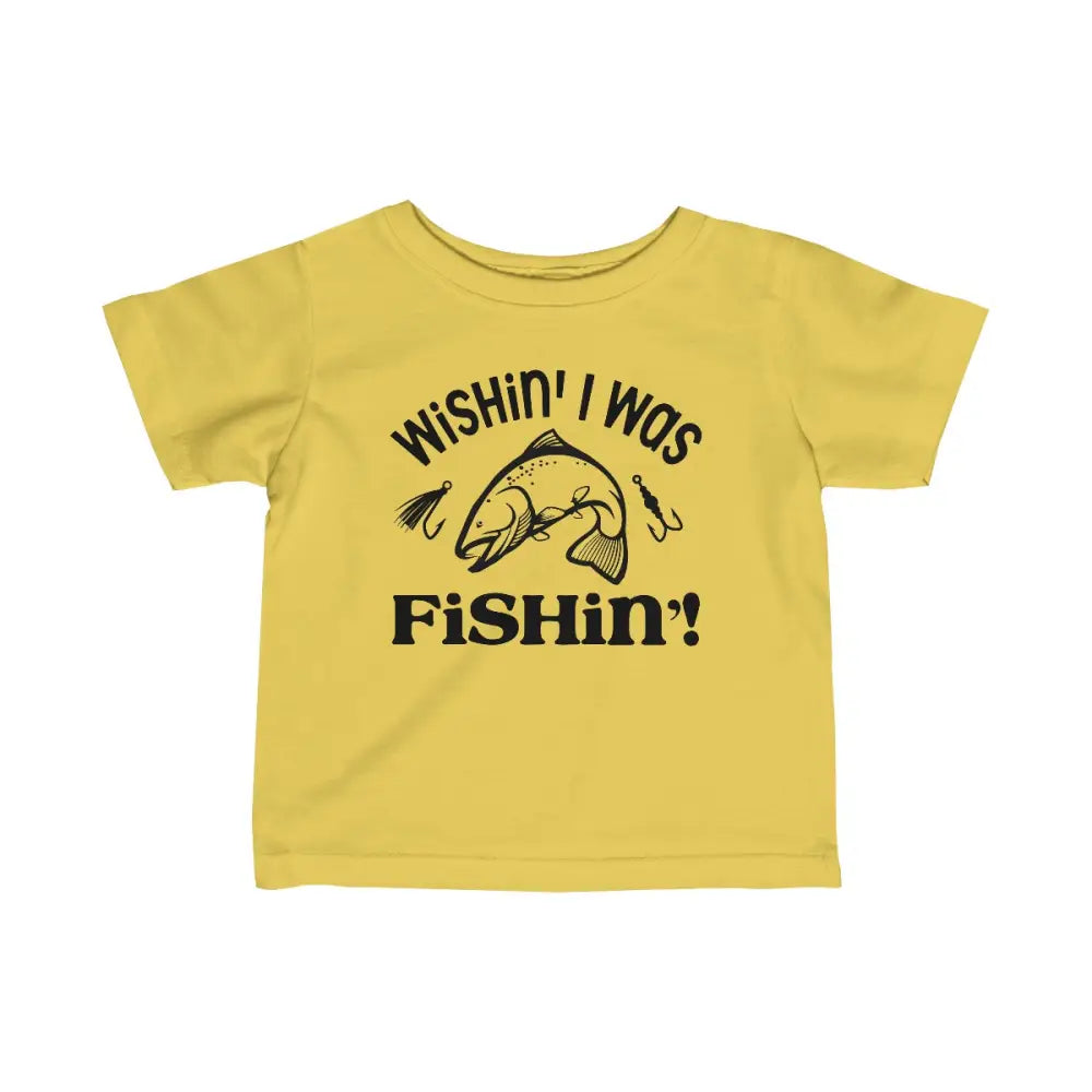 Adorable “wishin’ i was fishin’” infant fine jersey