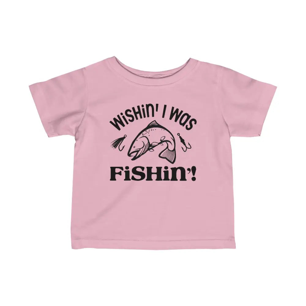 Adorable “wishin’ i was fishin’” infant fine jersey