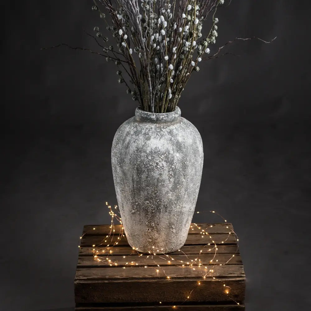 Aged stone tall ceramic vase - Vases