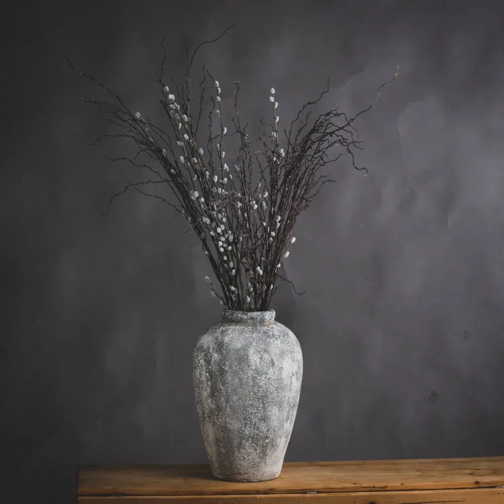 Aged stone tall ceramic vase - Vases