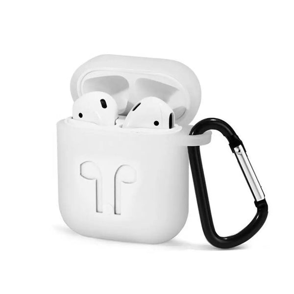 Airpod case with carabiner and rope - white - Computers &