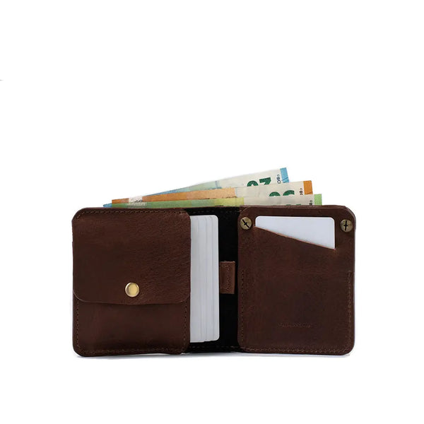 Airtag billfold wallet with large coin pouch