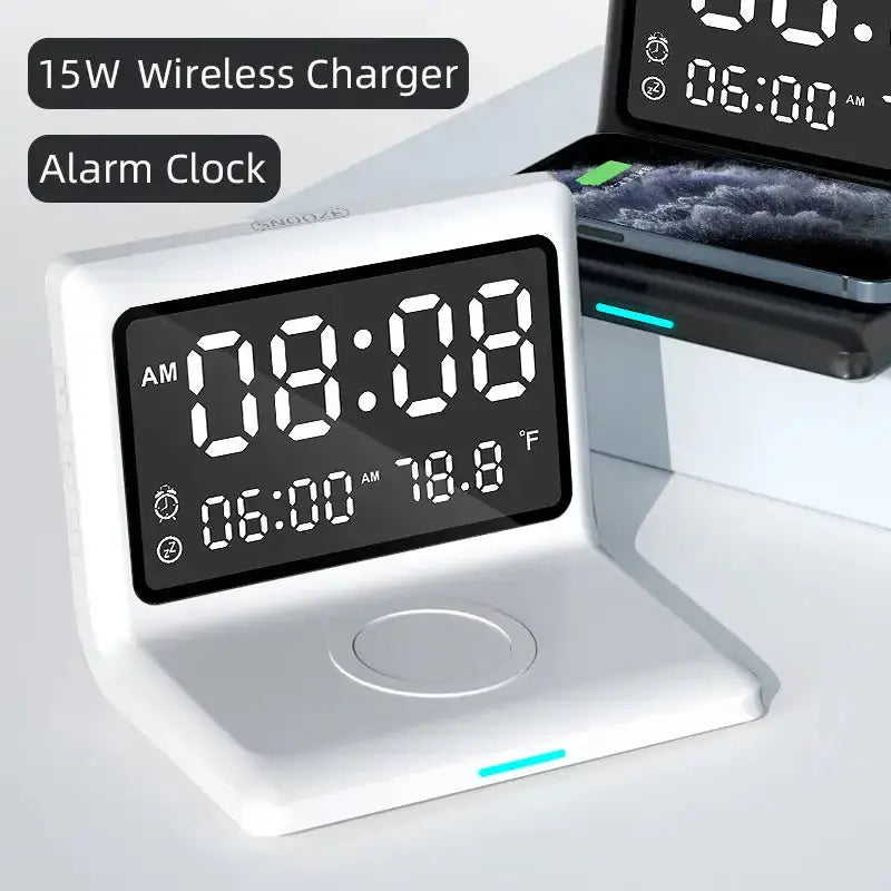 Alarm clock wireless charger for apple wireless fast charging Nexellus