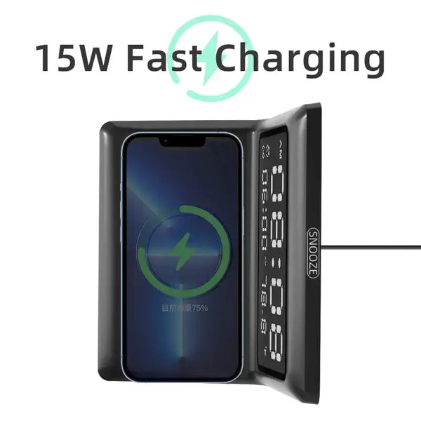 Alarm clock wireless charger for apple wireless fast charging Nexellus