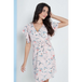 Angel sleeves wrap dress in pink floral print