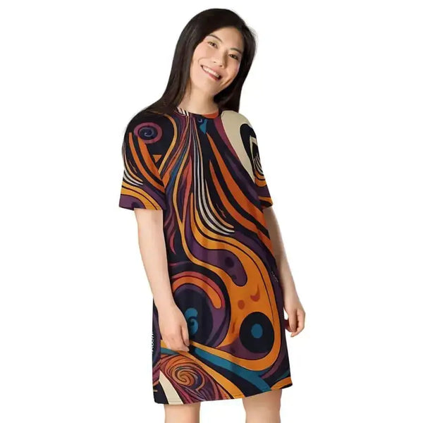 Artistic flair women's t-shirt dress Nexellus