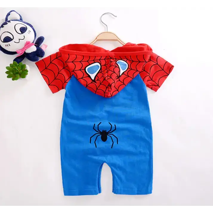 Baby clothes cotton spider man romper superman romper hooded jumpsuit Nexellus